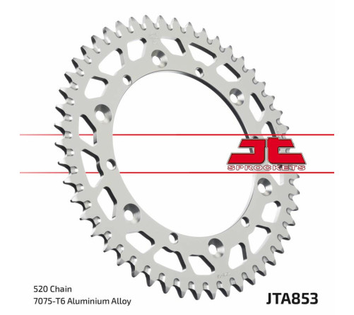 Couronne JT SPROCKETS aluminium ultra-light anti-boue 853 - 520 - 1096578004