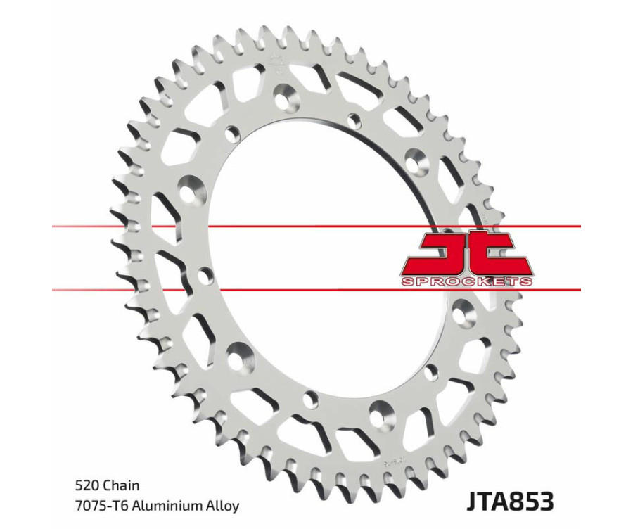 Couronne JT SPROCKETS aluminium ultra-light anti-boue 853 - 520