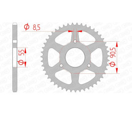 Couronne AFAM acier standard 80104 - 420