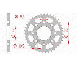 Couronne AFAM acier standard 10201 - 428 - 1074325003