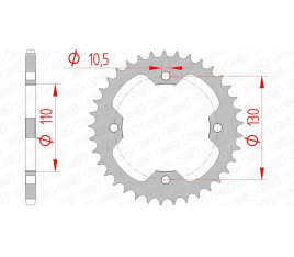 Couronne AFAM acier standard 16406 - 520 - 1074569004