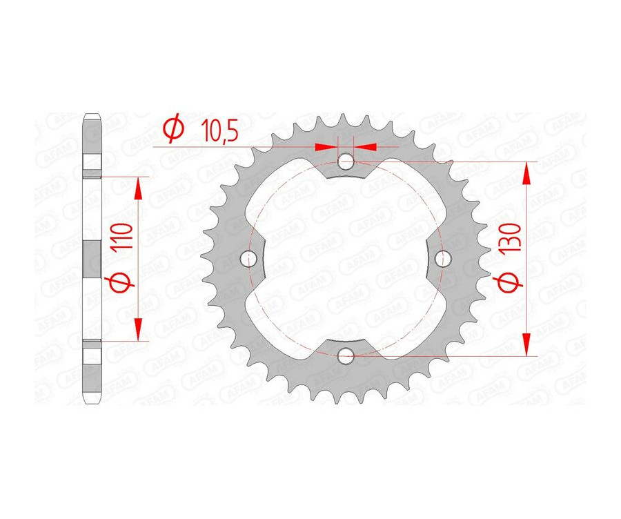 Couronne AFAM acier standard 16406 - 520