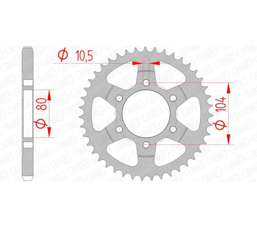 Couronne AFAM acier standard 16610 - 525 - 1074588002