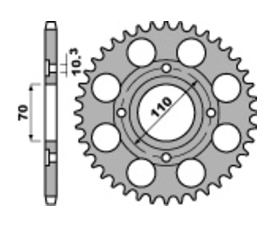 Couronne PBR acier C45 standard 246 - 530