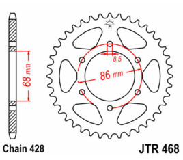 Couronne JT SPROCKETS acier standard 468 - 428 - 1075048002