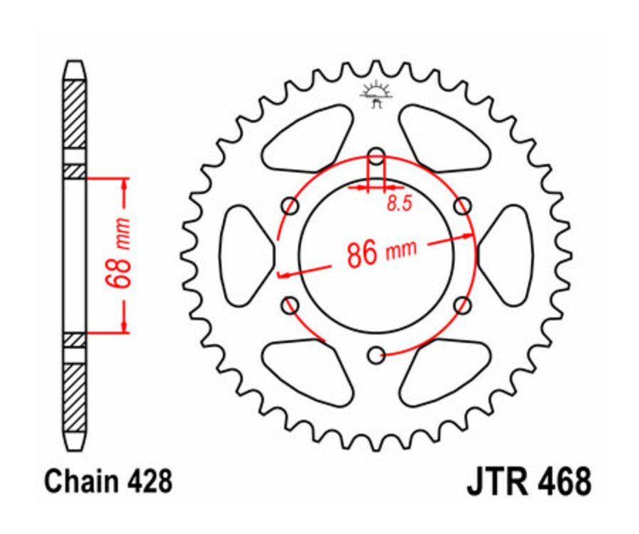 Couronne JT SPROCKETS acier standard 468 - 428