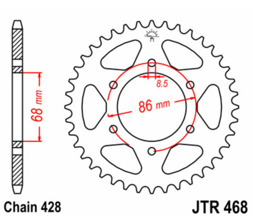 Couronne JT SPROCKETS acier standard 468 - 428 - 1075048002