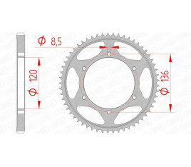 Couronne AFAM acier standard 12313 - 428 - 1074431003