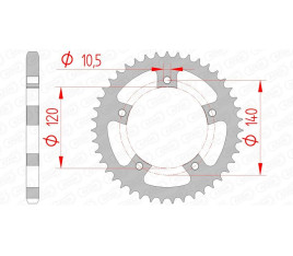 Couronne AFAM acier standard 86500 - 525 - 1074755002