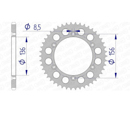 Couronne AFAM aluminium 15206 - 520 - 1074539001