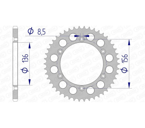 Couronne AFAM aluminium 15206 - 520 - 1074539001