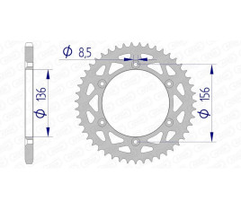 Couronne AFAM aluminium 15206 - 520 - 1074539010