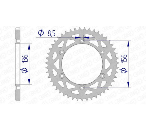 Couronne AFAM aluminium 15206 - 520 - 1074539010