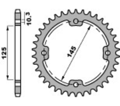 Couronne PBR acier C45 standard 4588 - 520 - 1075363001