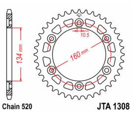 Couronne JT SPROCKETS aluminium Ultra-Light 1308 - 520 - 1074826002