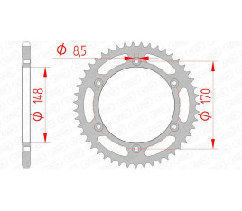 Couronne AFAM acier standard 14501 - 520 - 1074518001