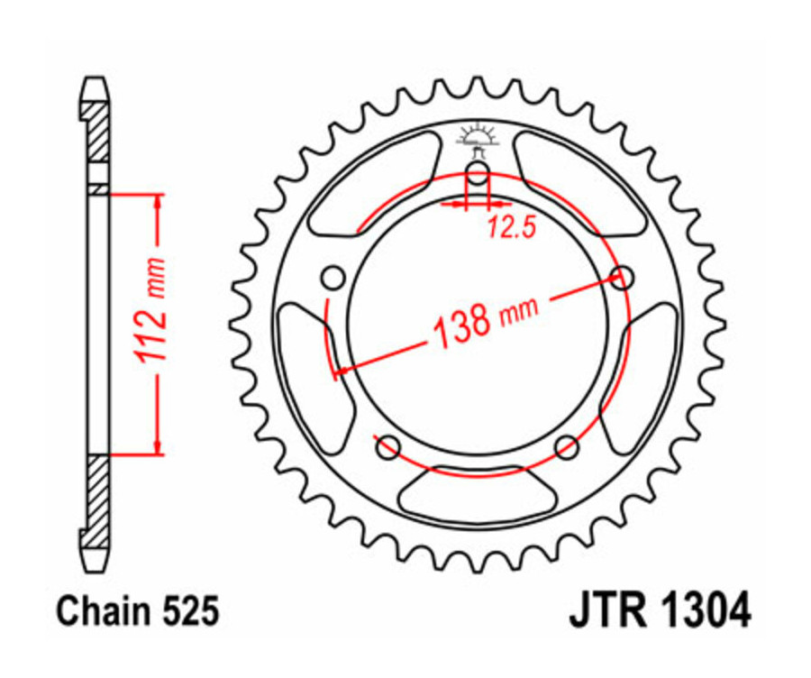 Couronne JT SPROCKETS acier standard 1304 - 525