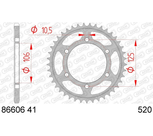 Couronne AFAM acier standard 86606 - 520 - 1074761001