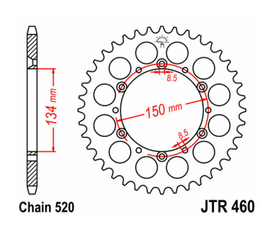 Couronne JT SPROCKETS acier standard 460 - 520