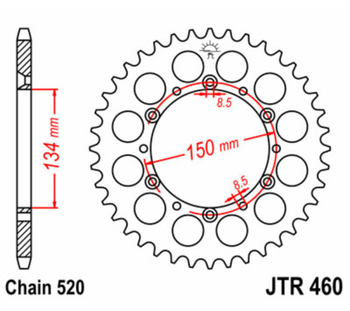 Couronne JT SPROCKETS acier standard 460 - 520 - 1075043009