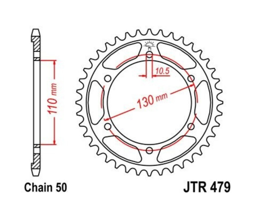 Couronne JT SPROCKETS zinc standard 479 - 530