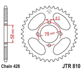 Couronne JT SPROCKETS acier standard 810 - 428 - 1075122005