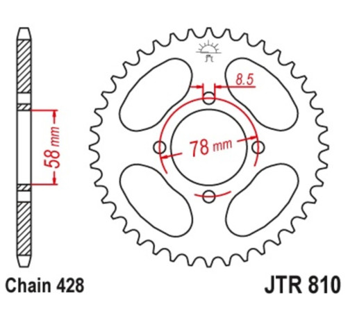 Couronne JT SPROCKETS acier standard 810 - 428 - 1075122005