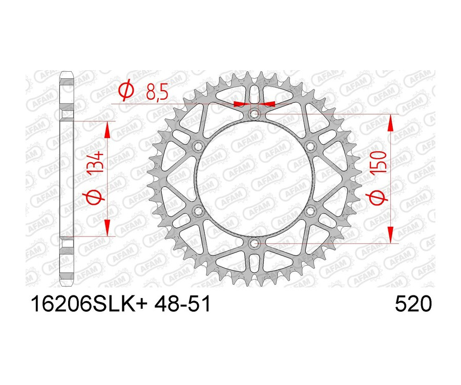 Couronne AFAM acier anti-boue 16206 - 520