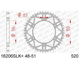 Couronne AFAM acier anti-boue 16206 - 520