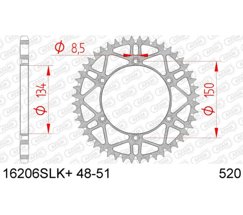 Couronne AFAM acier anti-boue 16206 - 520