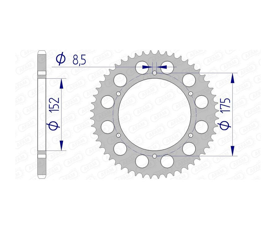 Couronne AFAM aluminium Ultra-Light anodisé dur 13301 - 520