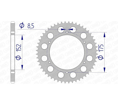 Couronne AFAM aluminium Ultra-Light anodisé dur 13301 - 520 - 1074467001