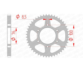 Couronne AFAM acier standard 12227 - 428 - 1074422002