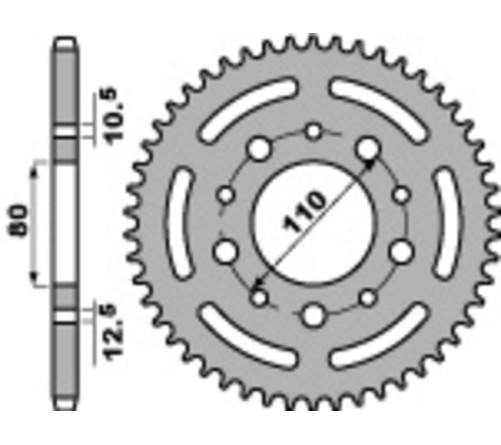 Couronne PBR acier C45 standard 4350 - 525 - 1075542004