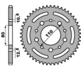 Couronne PBR acier C45 standard 4350 - 525