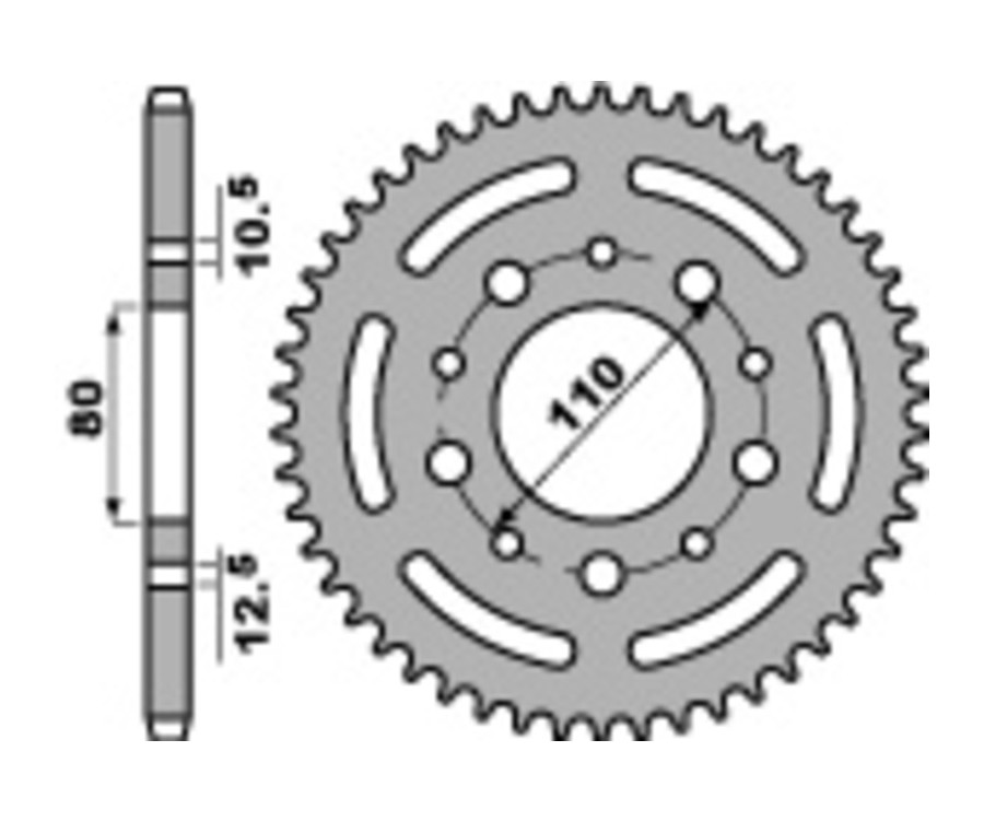 Couronne PBR acier C45 standard 4350 - 525