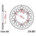 Couronne JT SPROCKETS Racelite aluminium noir 897 - 520