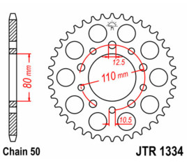 Couronne JT SPROCKETS acier standard 1334 - 530 - 1074904009