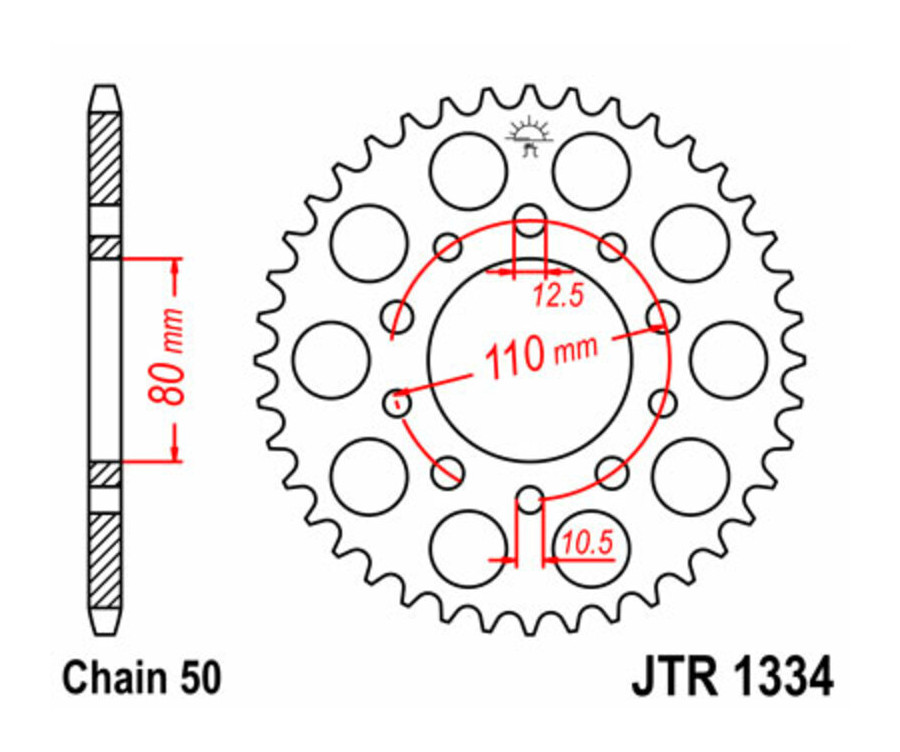 Couronne JT SPROCKETS acier standard 1334 - 530