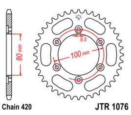 Couronne JT SPROCKETS acier standard 1076 - 420 - 1074869002