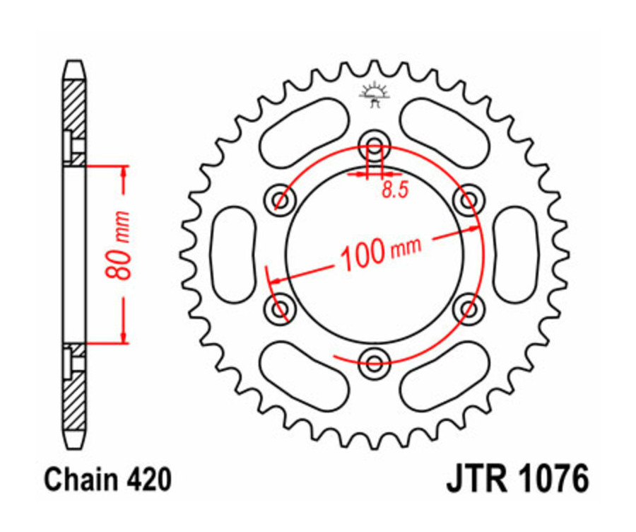 Couronne JT SPROCKETS acier standard 1076 - 420