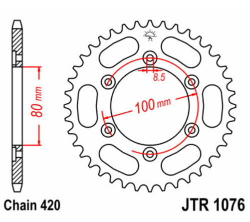 Couronne JT SPROCKETS acier standard 1076 - 420 - 1074869002