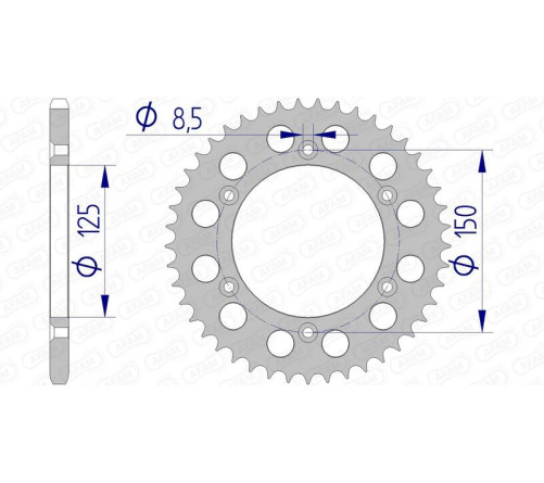 Couronne AFAM aluminium 72304 - 520 - 1074736013