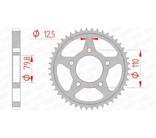 Couronne AFAM acier standard 86600 - 530 - 1074756007