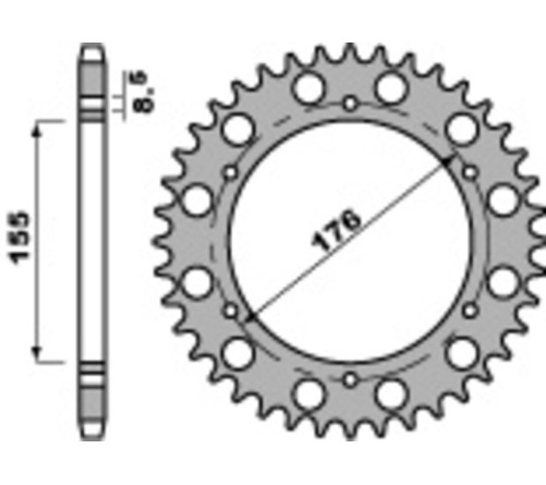 Couronne PBR acier C45 standard 4392 - 530 - 1075306001