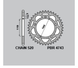 Couronne PBR aluminium ultra-light anodisé dur 4743 - 520