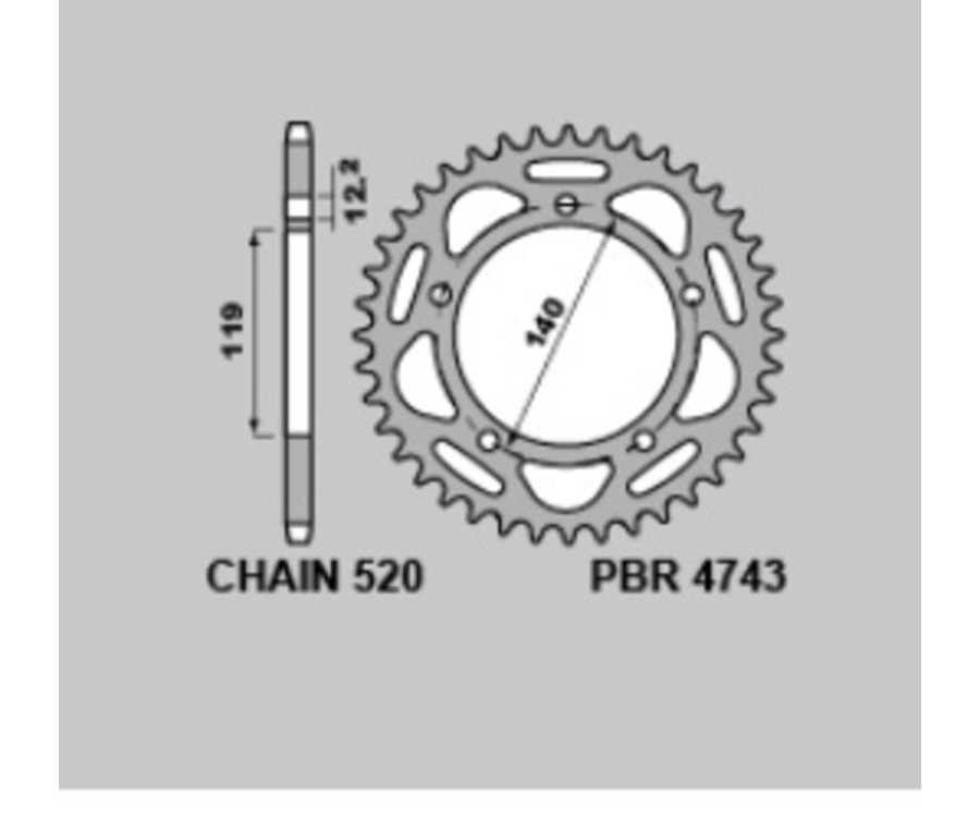 Couronne PBR aluminium ultra-light anodisé dur 4743 - 520