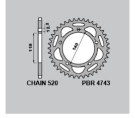 Couronne PBR aluminium ultra-light anodisé dur 4743 - 520 - 1122395001