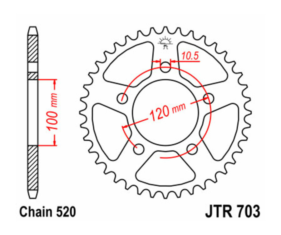 Couronne JT SPROCKETS acier standard 703 - 520