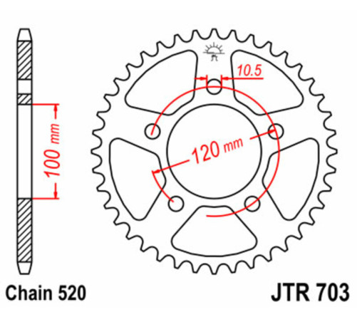 Couronne JT SPROCKETS acier standard 703 - 520 - 1075093001